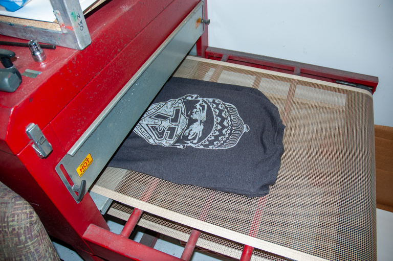 Screen printing with reflective ink AntiDesigns Boston screen printer